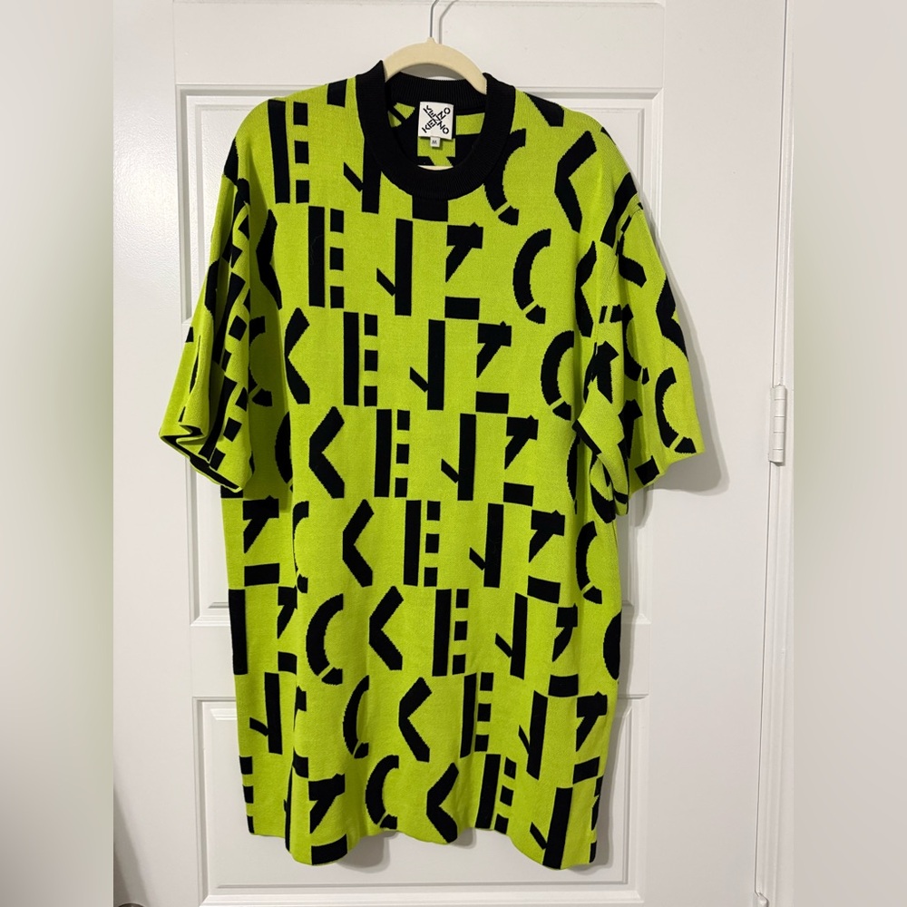 Kenzo Green and Black Sweater Dress